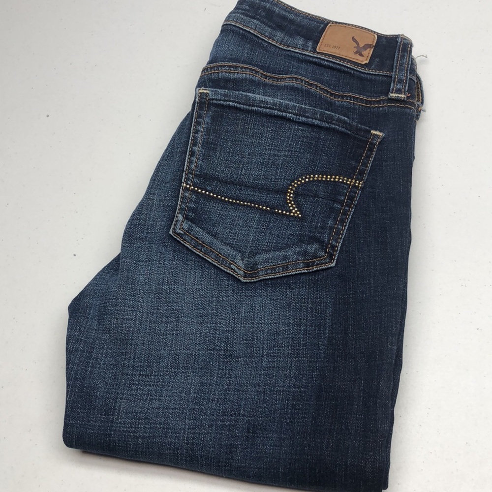 RARE VINTAGE AMERICAN EAGLE HI-RISE DENIM JEGGINGS 2/26x30 🦅